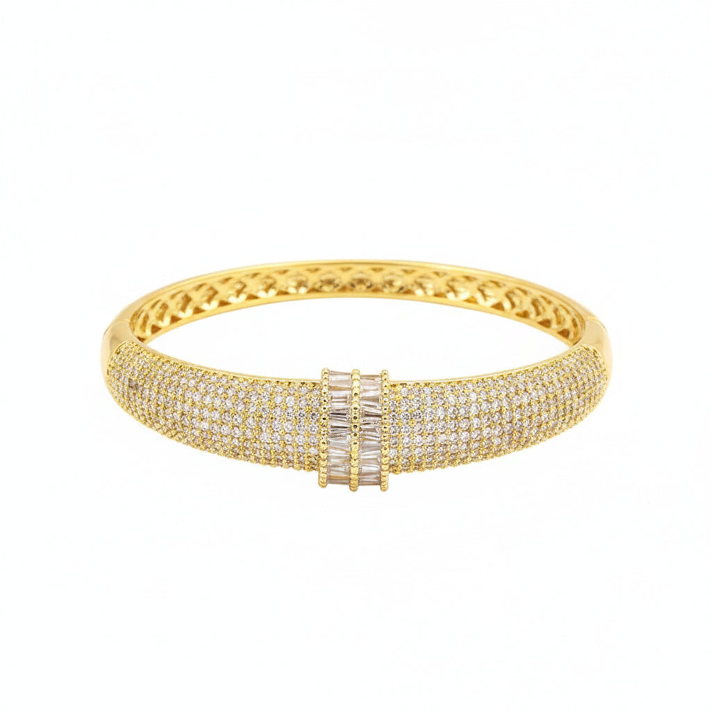 Geneva Baguette Crystal Accent Heavy Statement Cuff