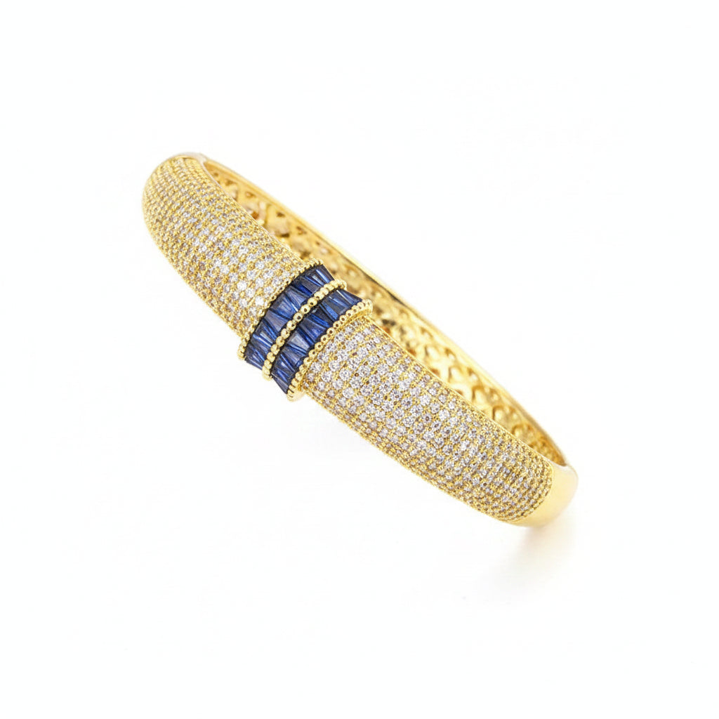 Geneva Baguette Crystal Accent Heavy Statement Cuff