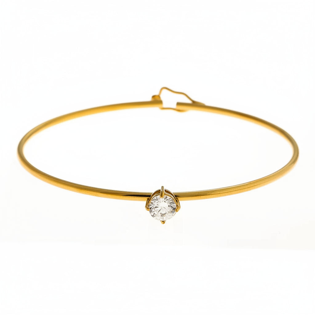 Aura Non-Tarnish Stainless Steel Delicate Zircon Bangle