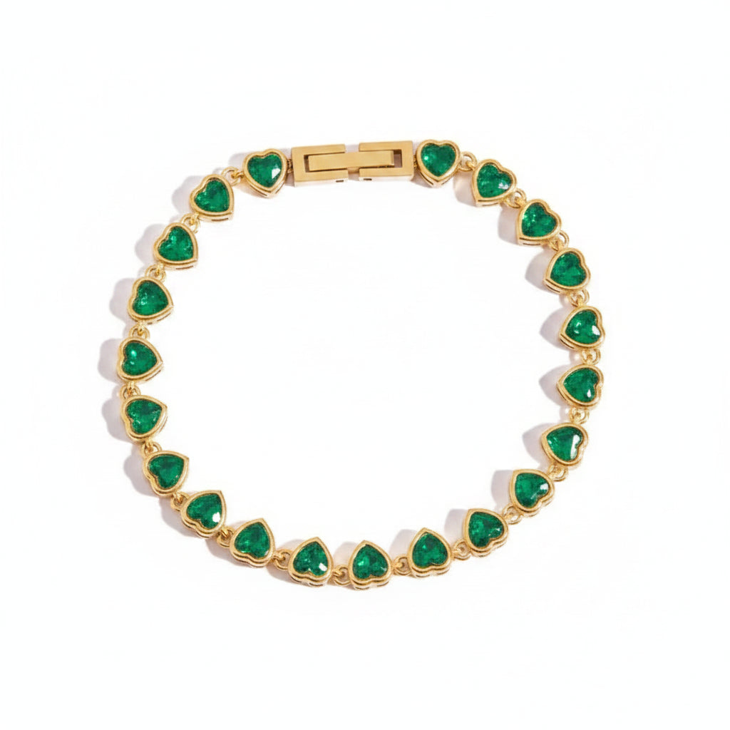 Malachite-Green Non-Tarnish Delicate Geometric Stacking Chain