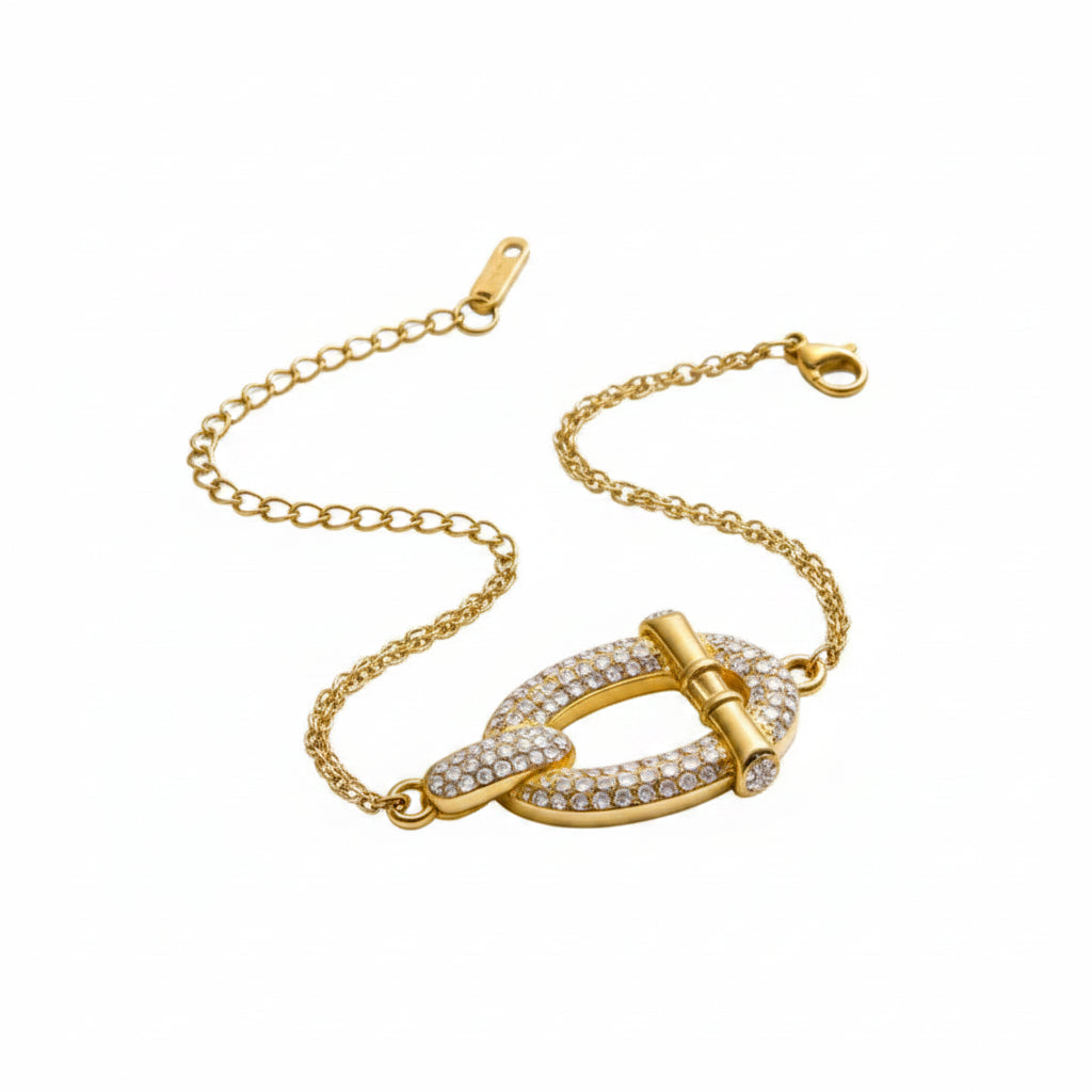 The Riviera PVD Gold Plated Interlocking Shimmer Chain
