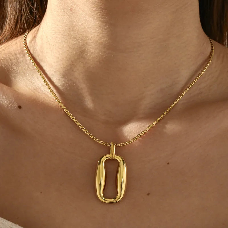 The Lana Molten Oval Pendant Necklace