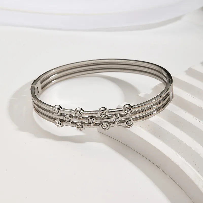 The Talia Triple-Row Bangle | 18K Gold PVD