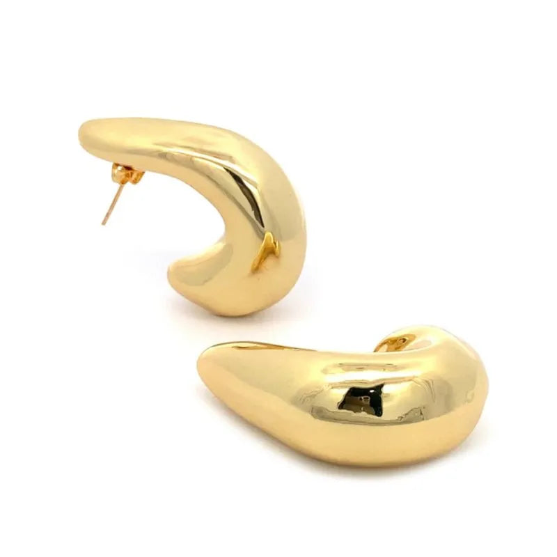 The Muse 18K Gold PVD Coated Hollow Dome Hoop Earrings