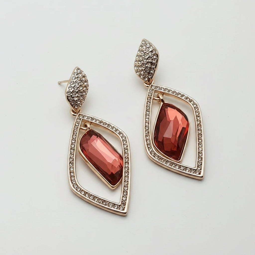 The Sovereign Geometric Crystal Statement Earrings