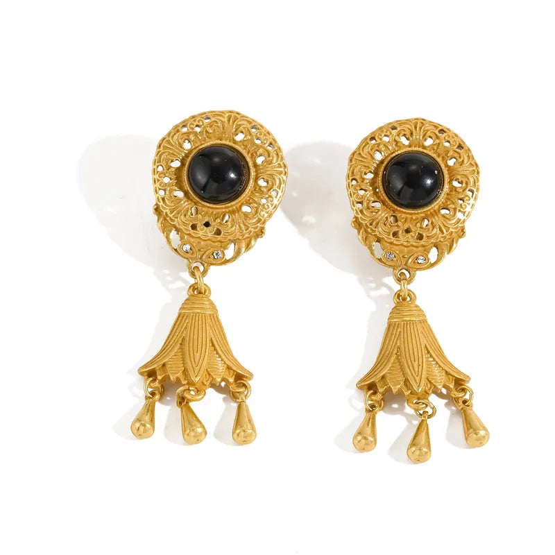 The Valerie Antique Gold Tassel Statement Earrings