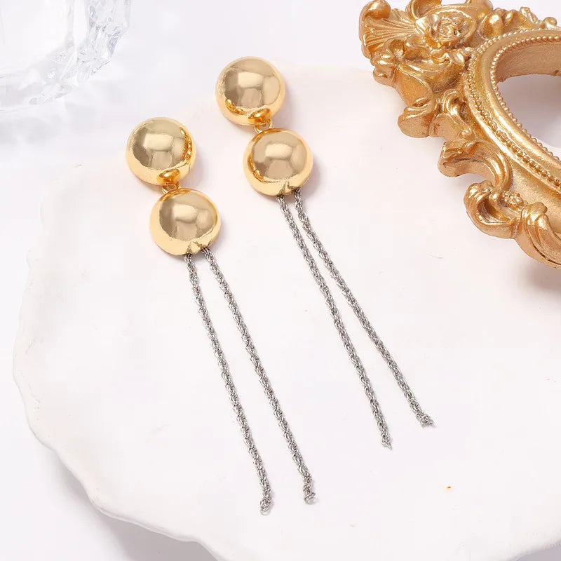 Vintage-Inspired Long Cascade Chain Drop Earrings