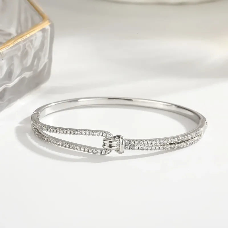 The Diana Fluted Geometric Zircon Bangle