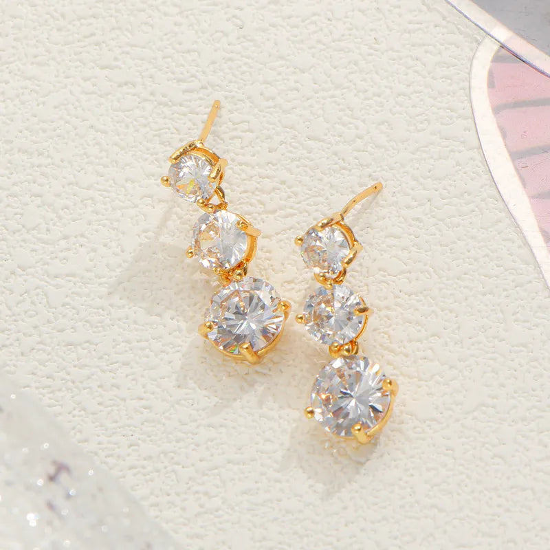 The Grace Waterproof Tiered Zircon Drop Earrings