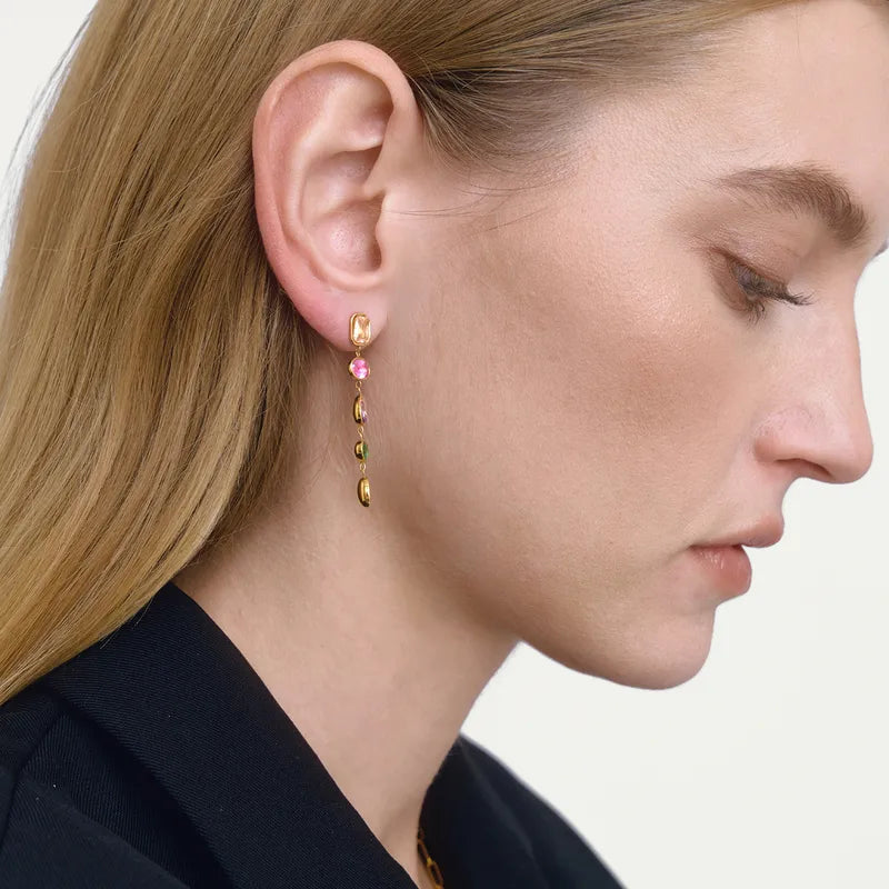 Tarnish-Free Stainless Steel Abstract Molten Gold Earrings