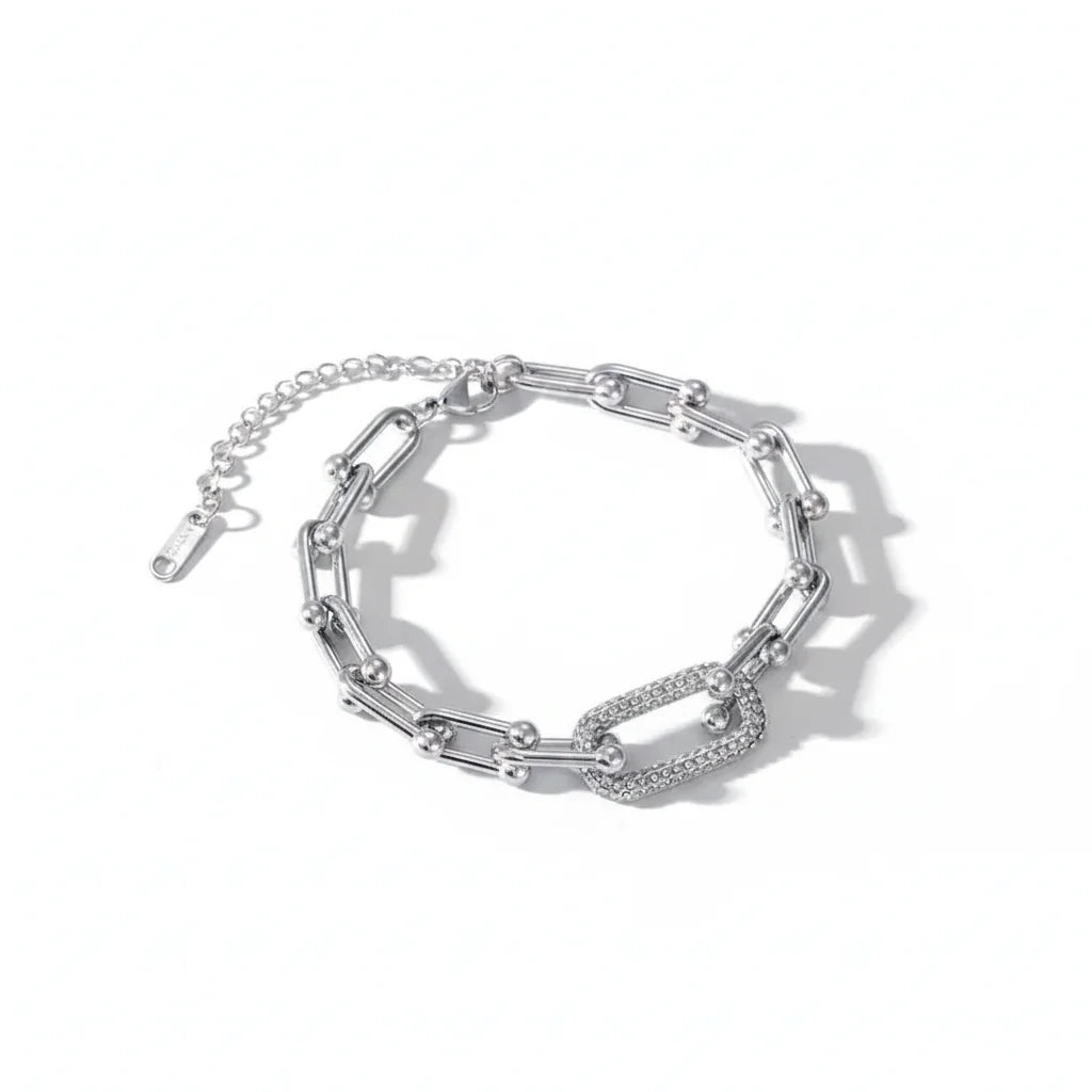 The Paved U-Link Chain Bracelet