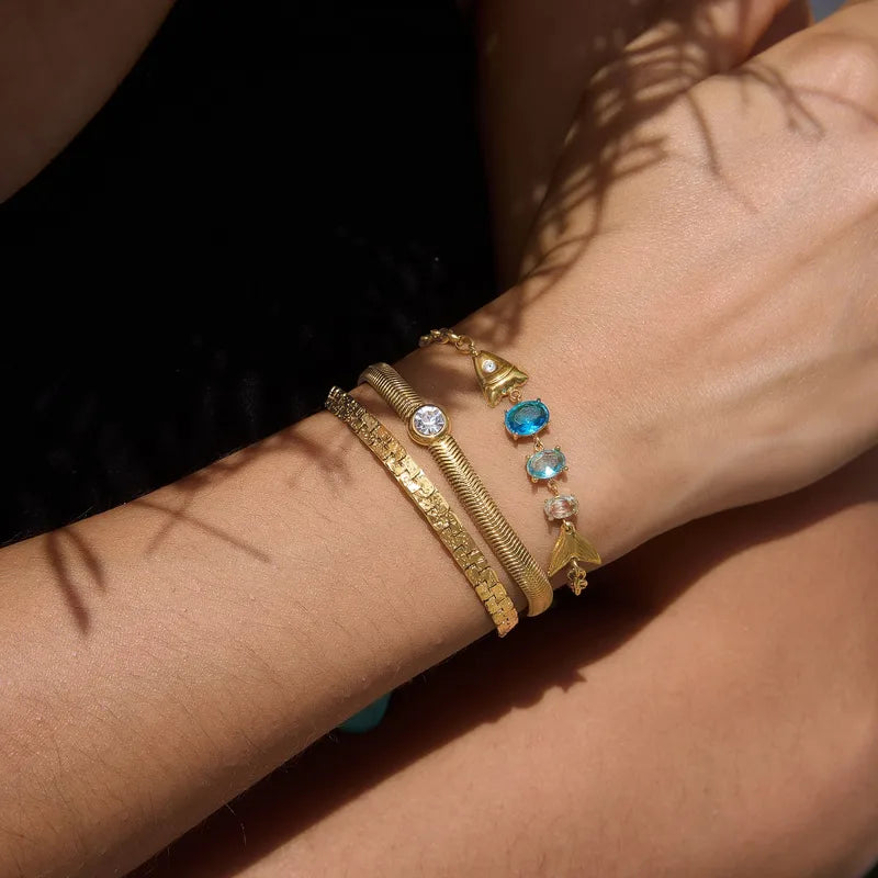 Maris Non-Tarnish Marine Blue Crystal Charm Bracelet