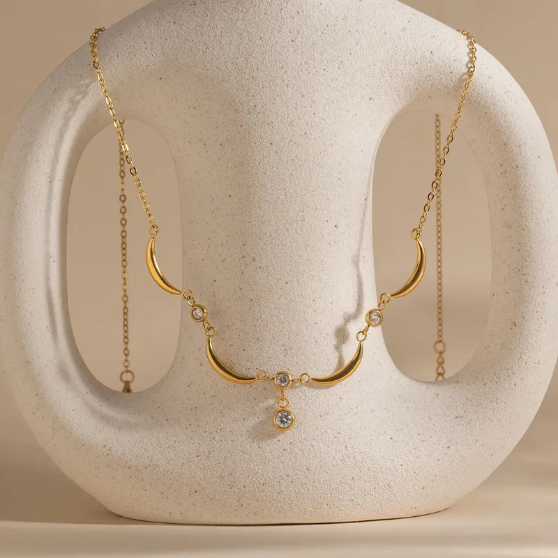 The Selena Waterproof 18K Gold Crescent Moon Choker