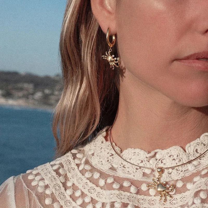 The Cancer Zodiac Sparkling Crustacean Earrings