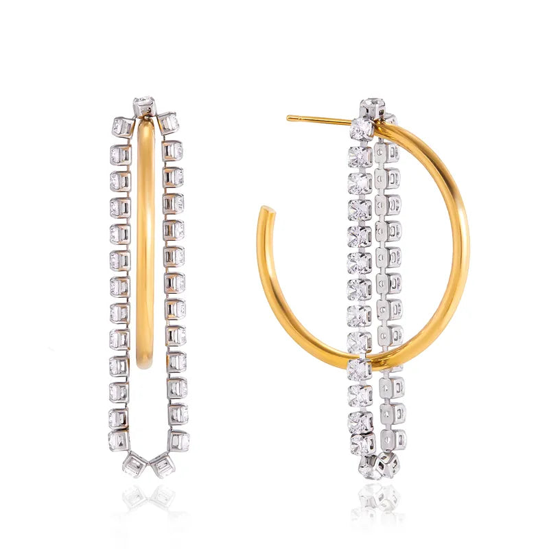 The Iris Waterproof 18K Gold Two-Tone Interlocking Hoop Drops