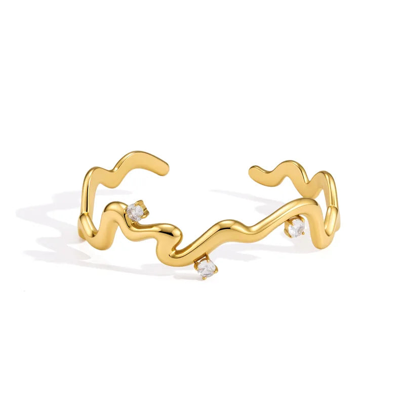 The Riviera Abstract Undulating PVD Coated Statement Band