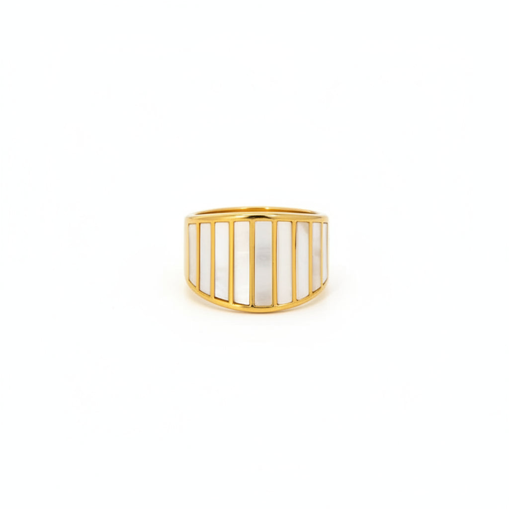 Tarnish-Free Stainless Steel Thick Pleated Dome Ring