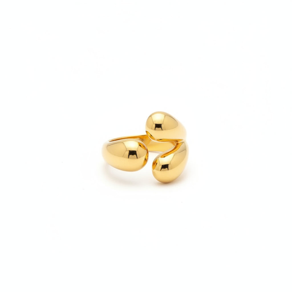 Tarnish-Free Stainless Steel Thick Pleated Dome Ring