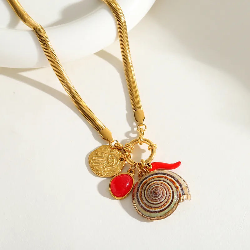 304 Stainless Steel Mediterranean Multi-Charm Snake Chain