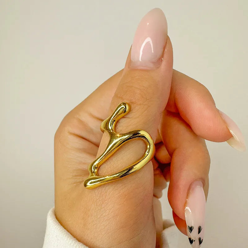 The Avery Molten Liquid Gold Adjustable Statement Ring