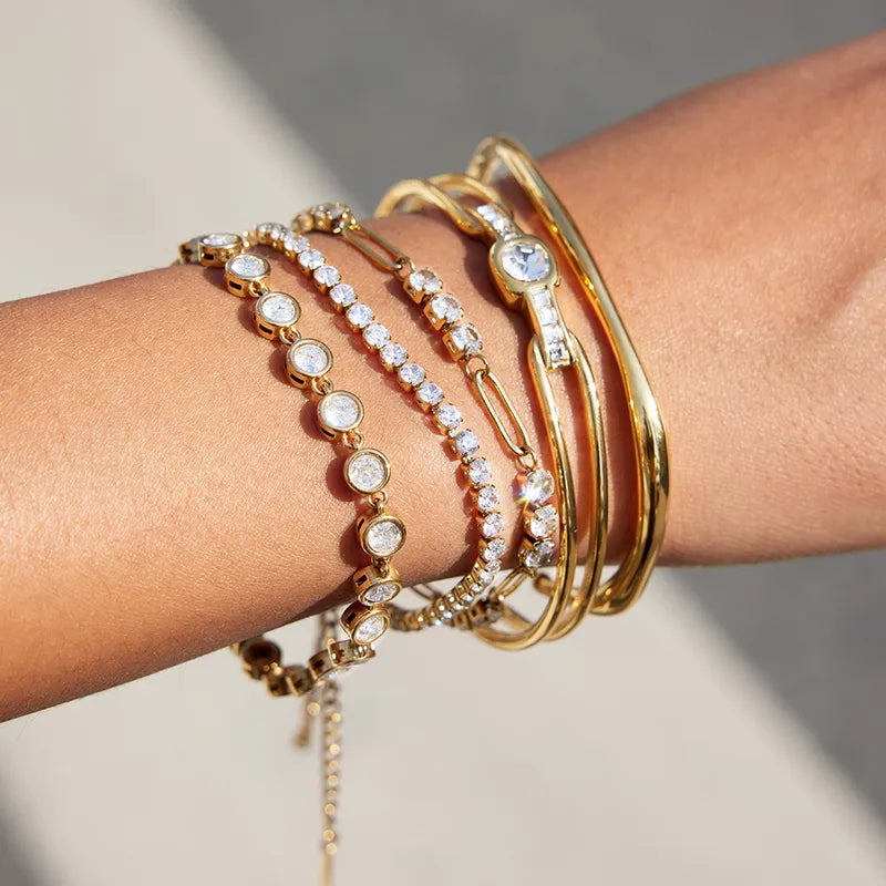 The Iris Minimalist Floating Crystal PVD Coated Chain
