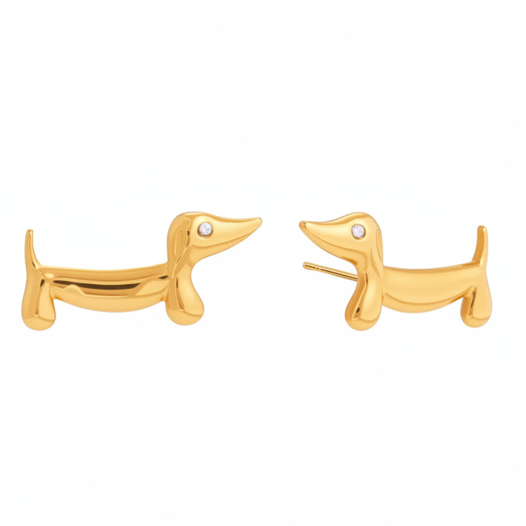 Tarnish-Free Stainless Steel Sculptural Molten Gold Pearl Earrings