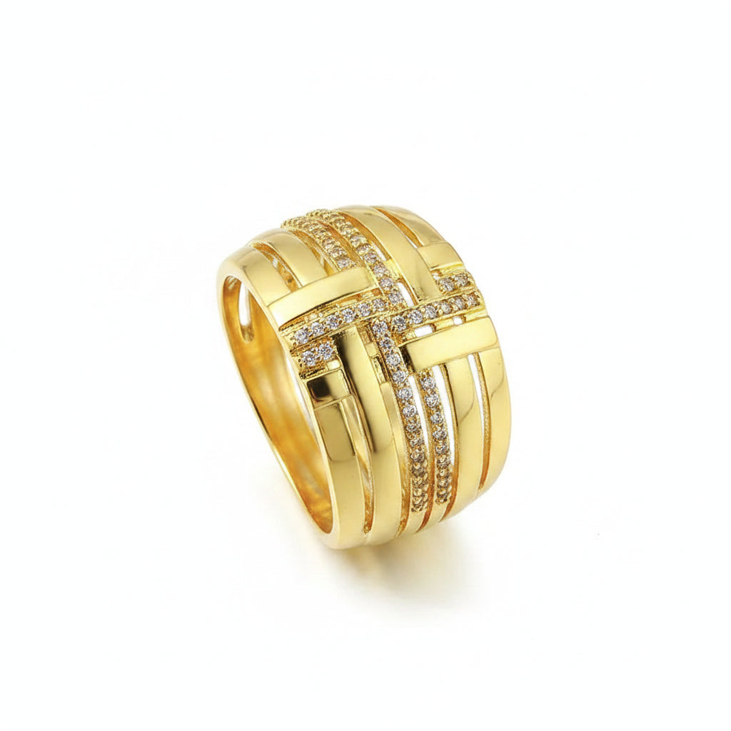 The Ritz Tiered Lattice Micro-Pavé Cocktail Band