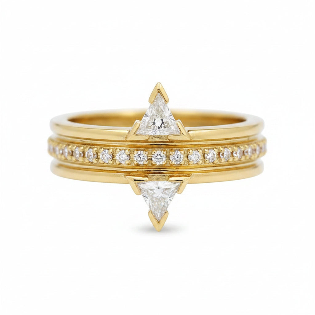 The Parisienne Geometric Trillion Solitaire Ring