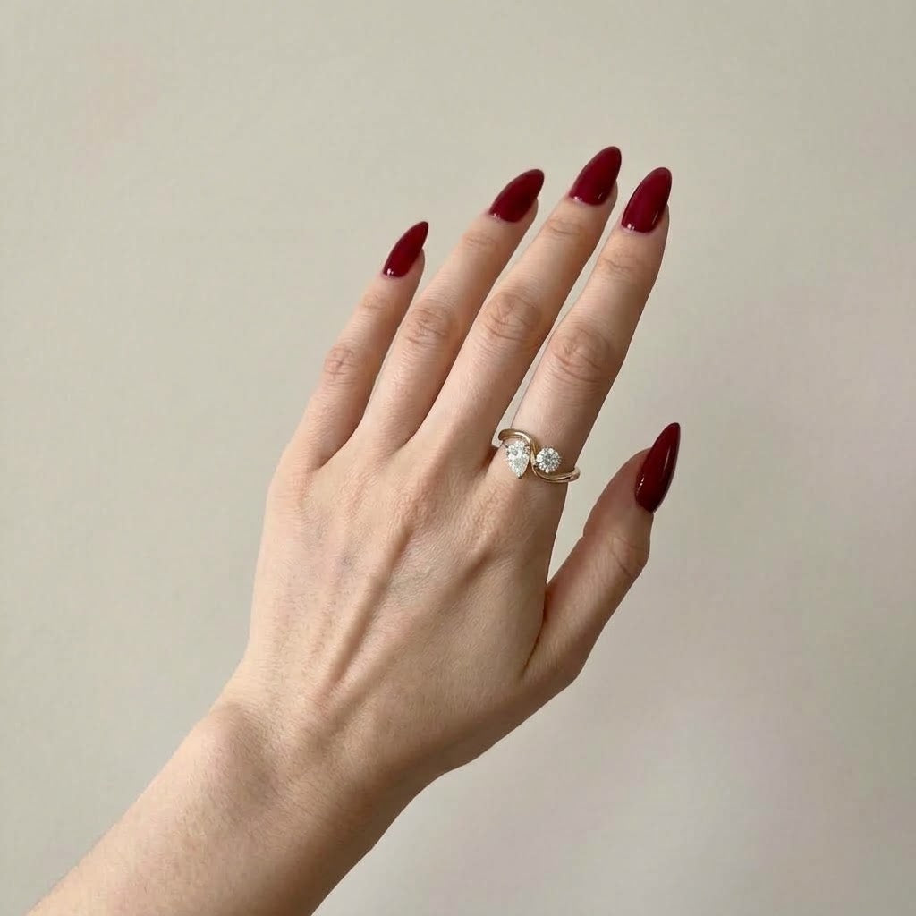 The Solis Twin Gem Curved Statement Ring