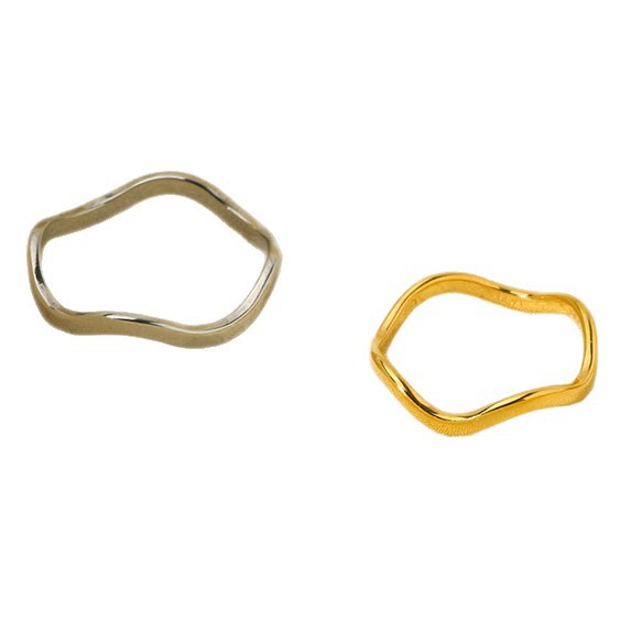 Minimalist Irregular Wave Ring | Stainless Steel Stackable Band