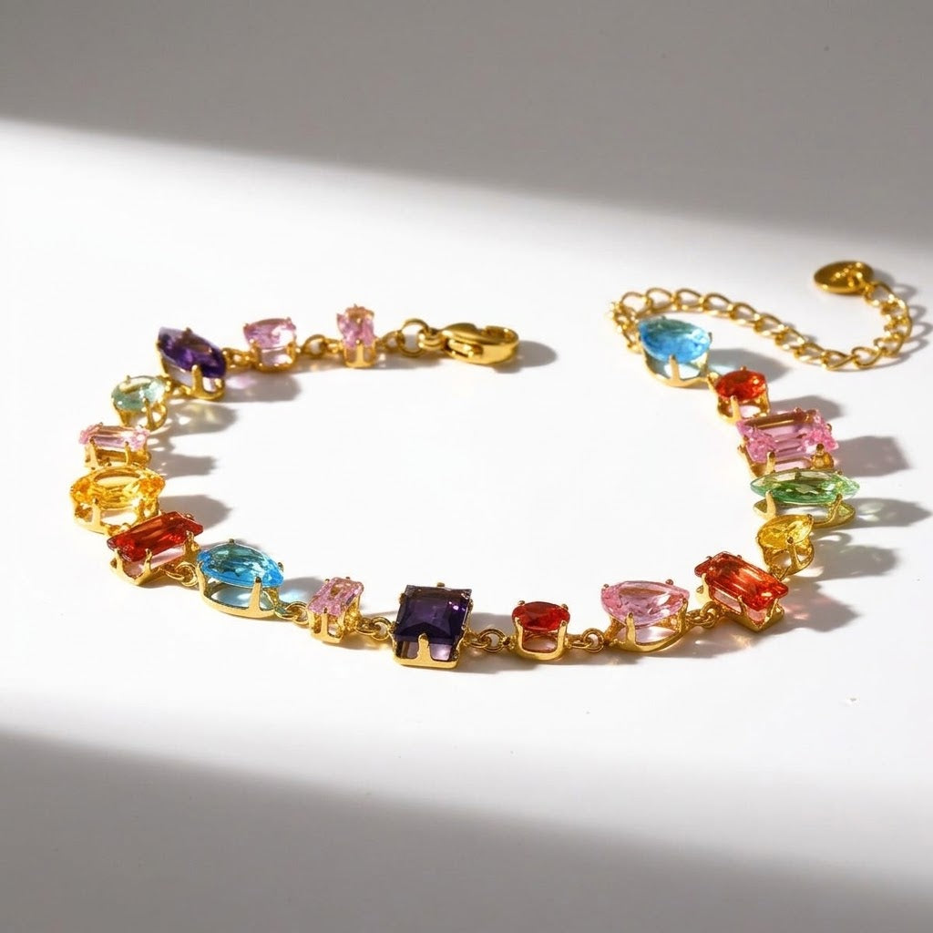 The Solis Geometric Crystal Drop Bracelet
