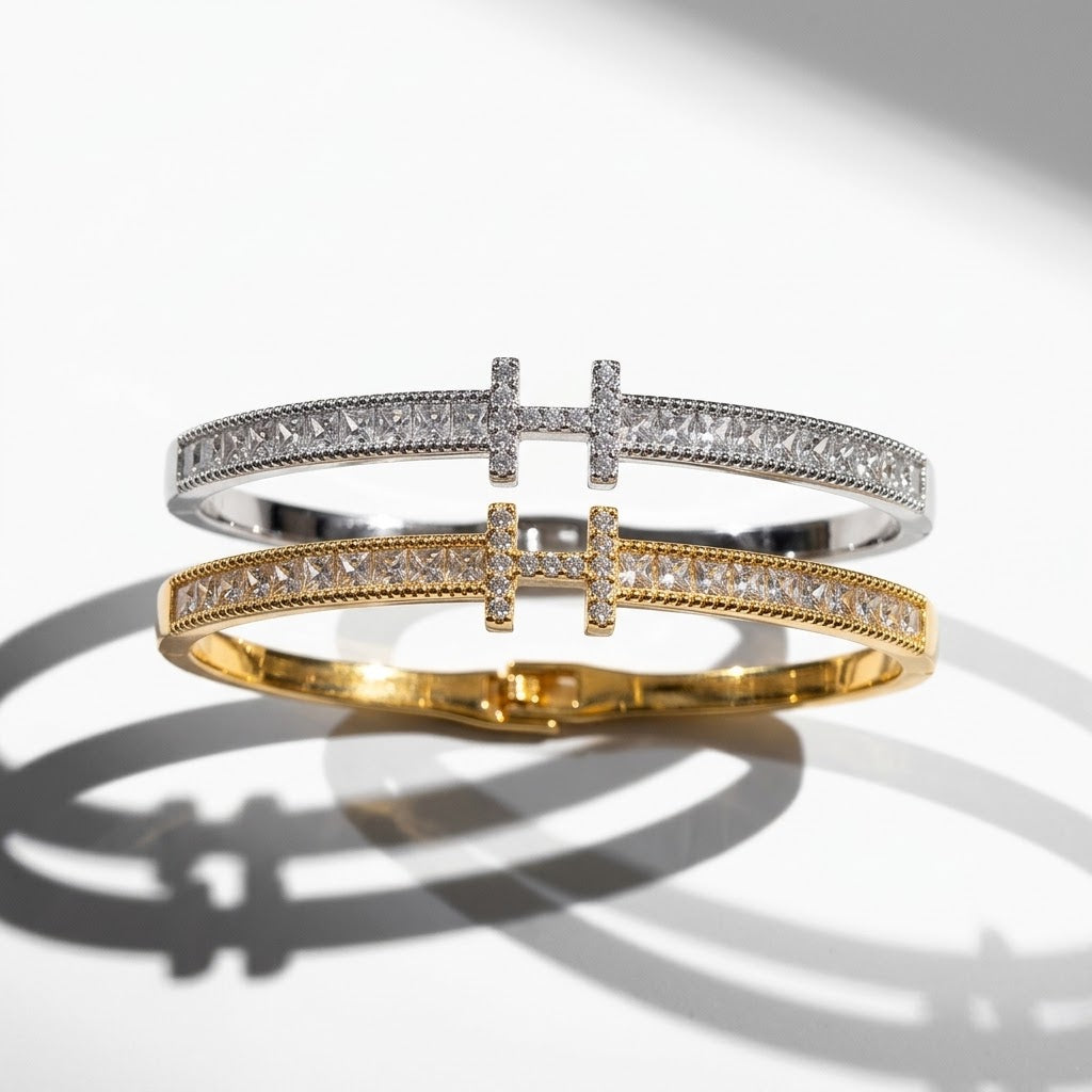 The Monogram H 18K Gold Plated Tennis Bangle
