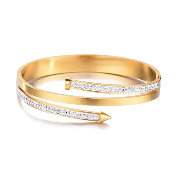Tarnish Resistant 18k Gold Plated Chunky Nail Bangle