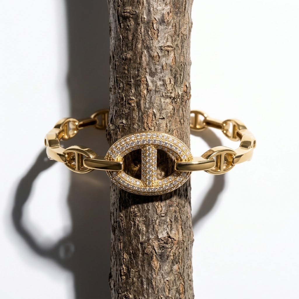 The Heirloom Iced Mariner & Braided Chain Stack