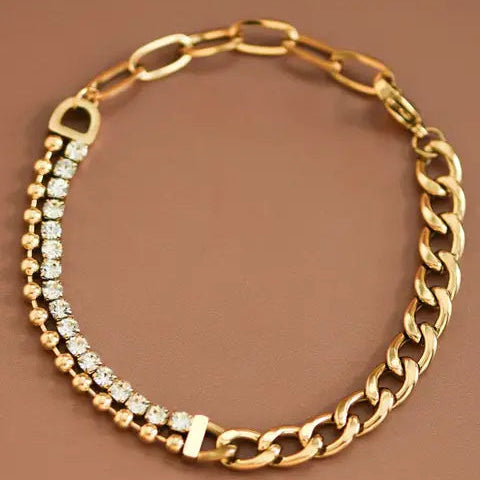 18K Gold Plated Waterproof Stainless Steel Chain Bracelet
