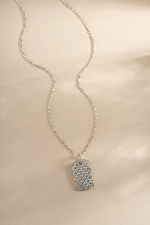 Pavé Dog Tag Necklace