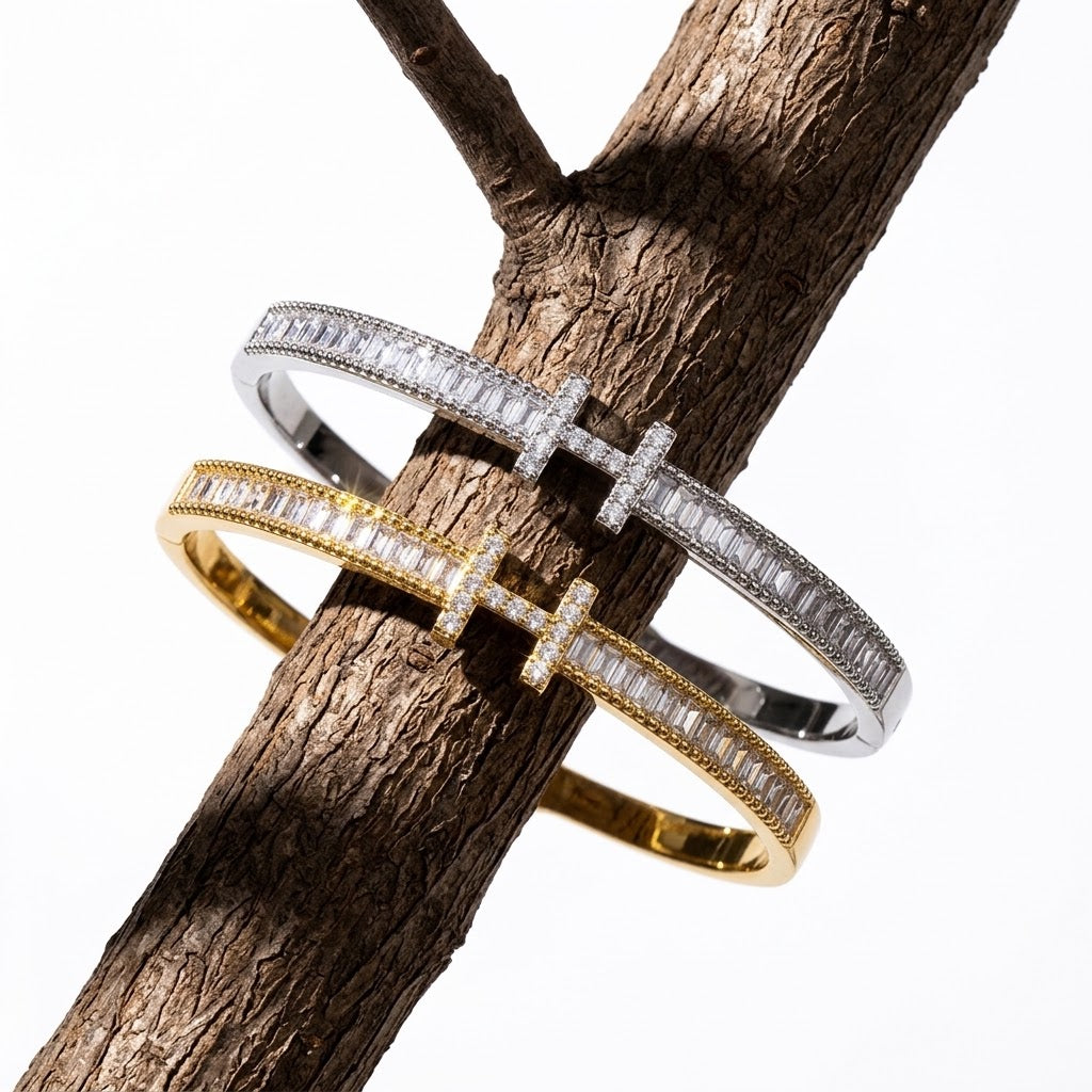 The Monogram H 18K Gold Plated Tennis Bangle