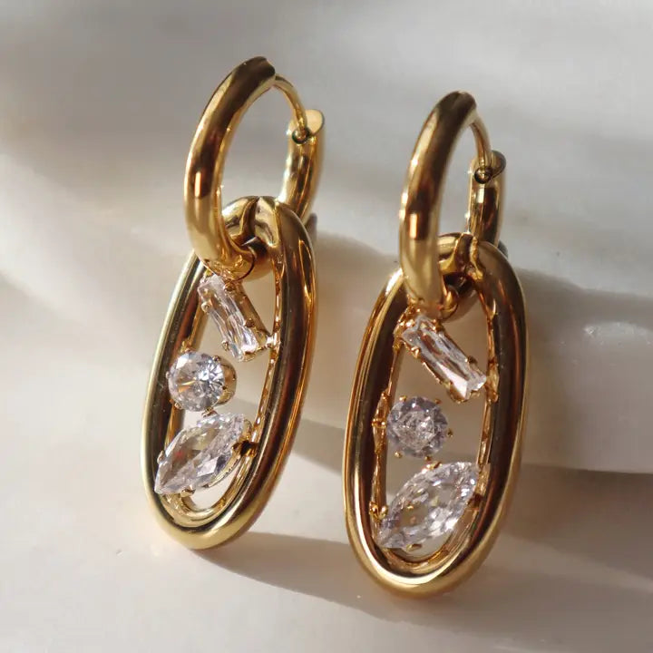 Florence Oval Drop Hoops