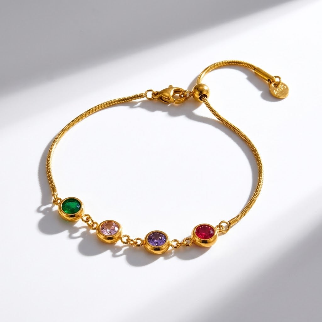 The Iris Multi-Color Crystal Delicate Bracelet