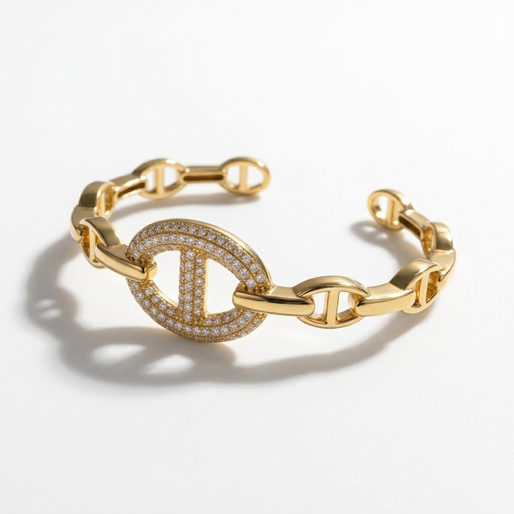 The Heirloom Iced Mariner & Braided Chain Stack