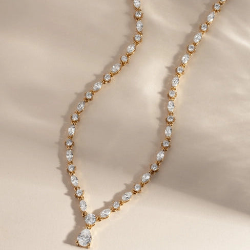 Pear Tennis Necklace