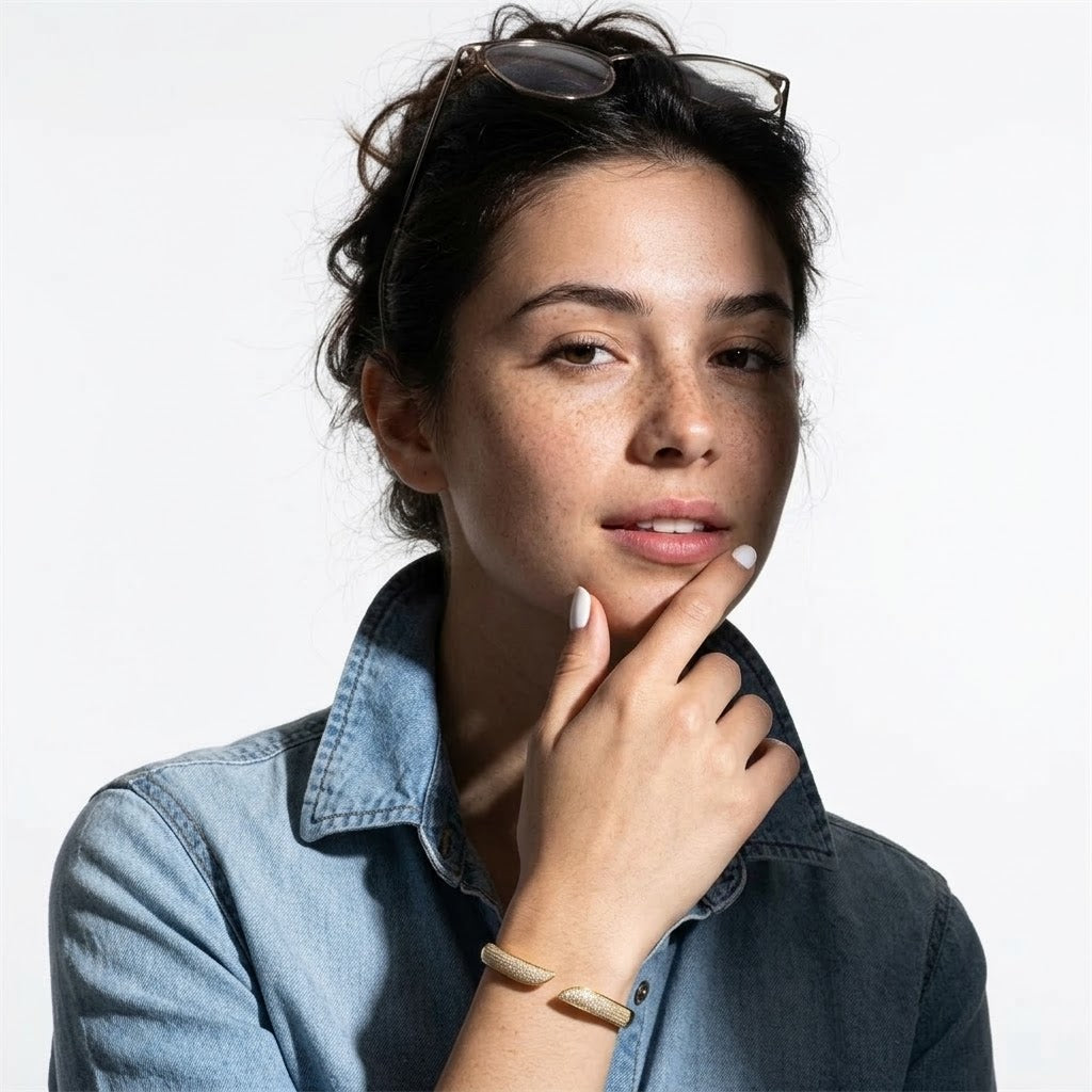 The Aurelia Pavé Zircon Tapered Crossover Bangle
