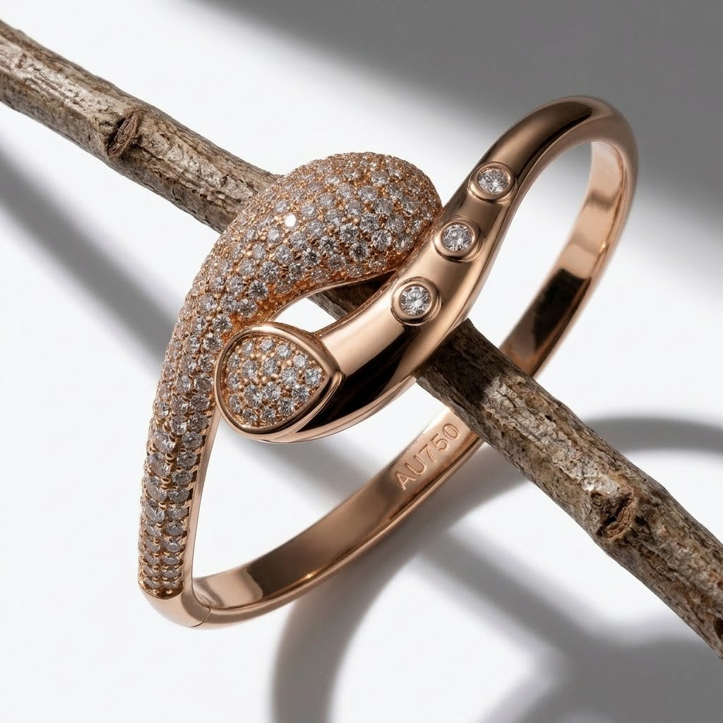 The Aurelia Sculpted Teardrop Bypass Bangle