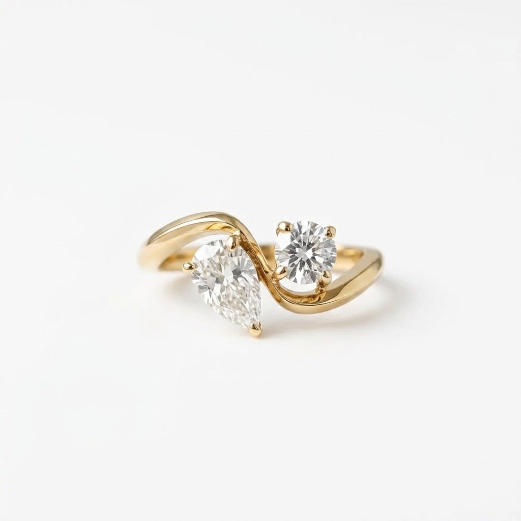 The Solis Twin Gem Curved Statement Ring