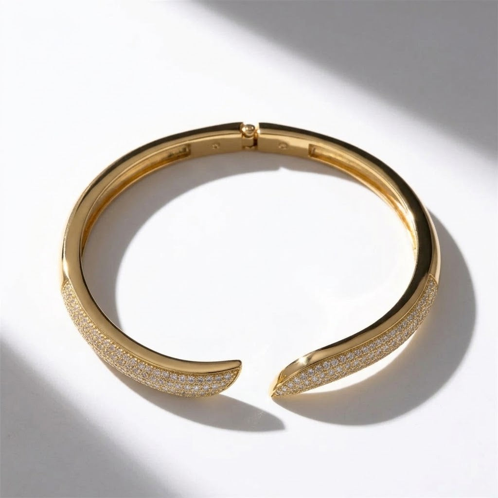 The Aurelia Pavé Zircon Tapered Crossover Bangle