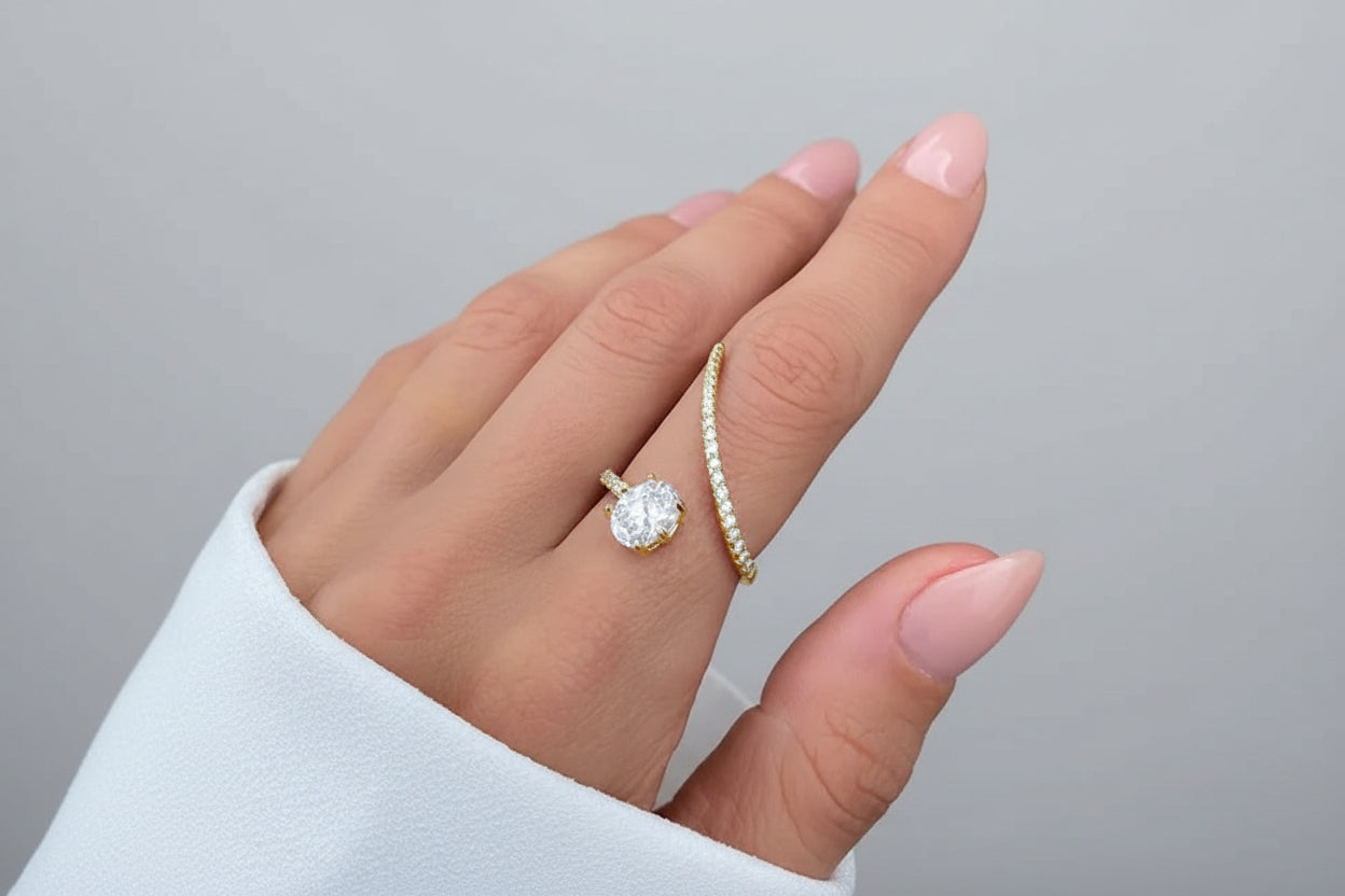 Classic Four-Claw Solitaire Ring - Platinum Plated