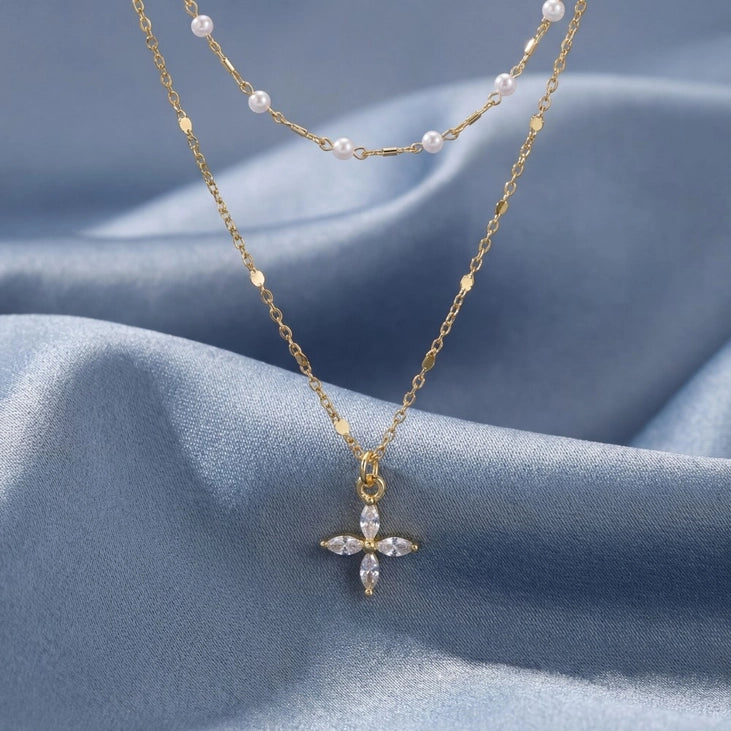 Layered Dainty Station Chain Necklace