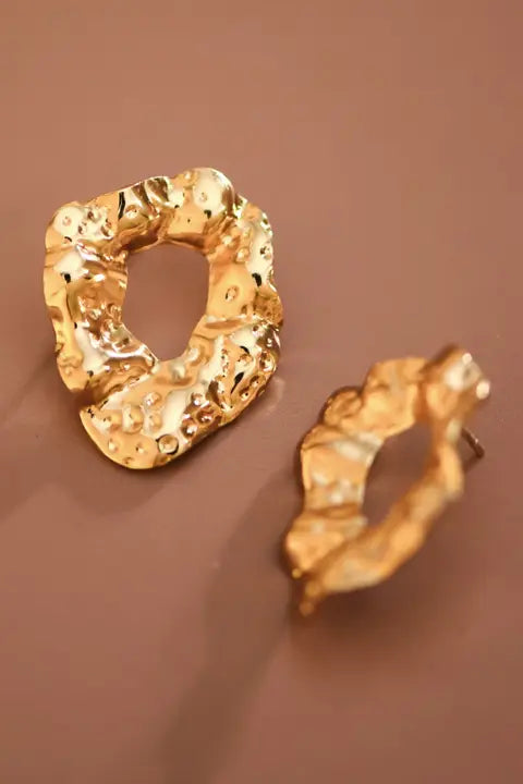 18K Gold Pvd Plated Waterproof Stainless Steel Stud Earrings