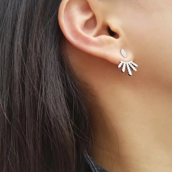 Edgy Marquise Crystal Fan Ear Jackets
