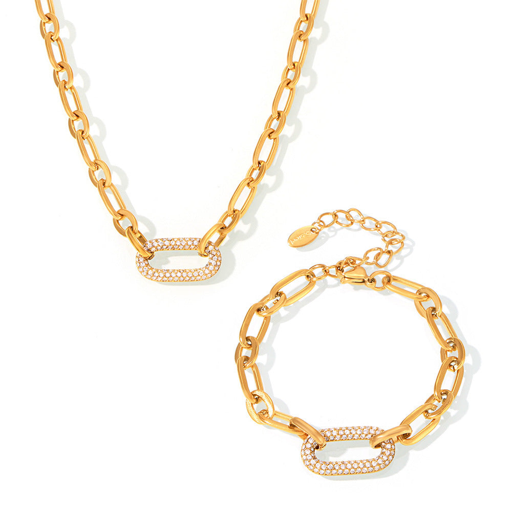 Midnight Pavé Link Set - Necklace & Bracelet